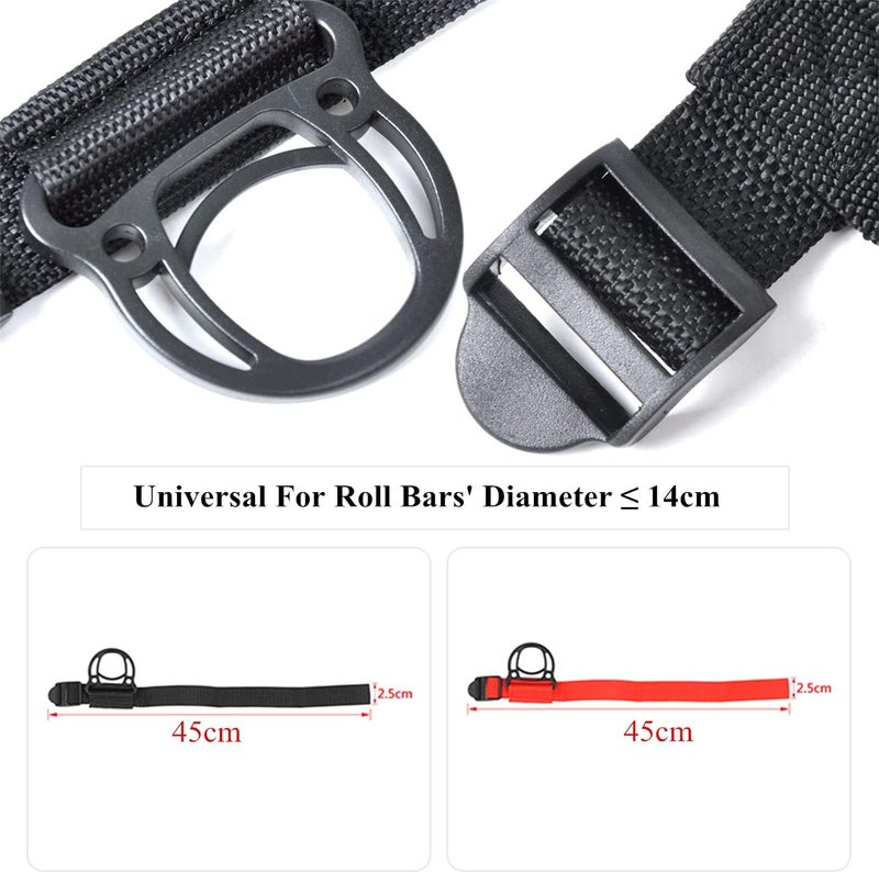 YOCTM Roll Bar Coat Hanger Clothes Hook for Jeep Wrangler JL JT TJ JK JLU Sports Sahara Freedom Rubicon X & Unlimited 1997-2018 2019 2020 2021 2022 2023 Black Interior Parts Accessories (Pack of 2) (Black) - Image 2