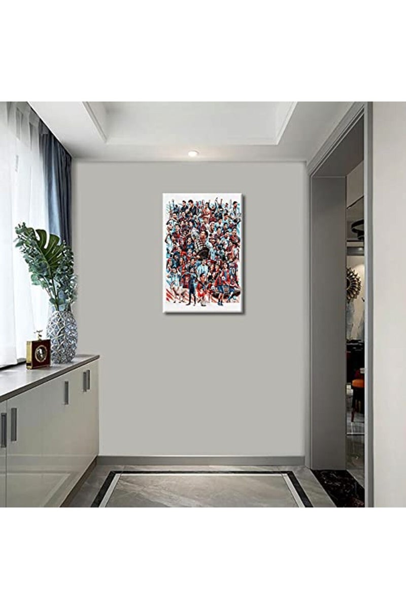 TISHIRON Soccer Superstar Messi PSG Poster Canvas Wall Art - Image 4