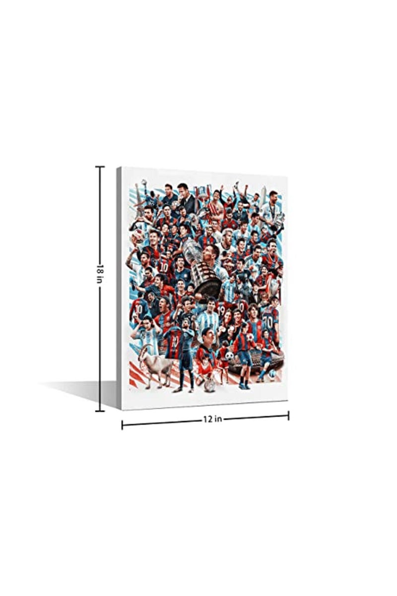 TISHIRON Soccer Superstar Messi PSG Poster Canvas Wall Art - Image 2