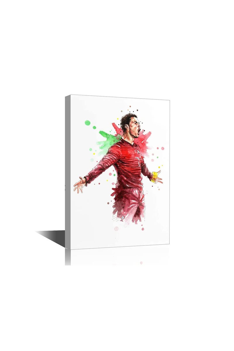 TISHIRON Soccer Superstar Messi PSG Poster Canvas Wall Art - Image 1