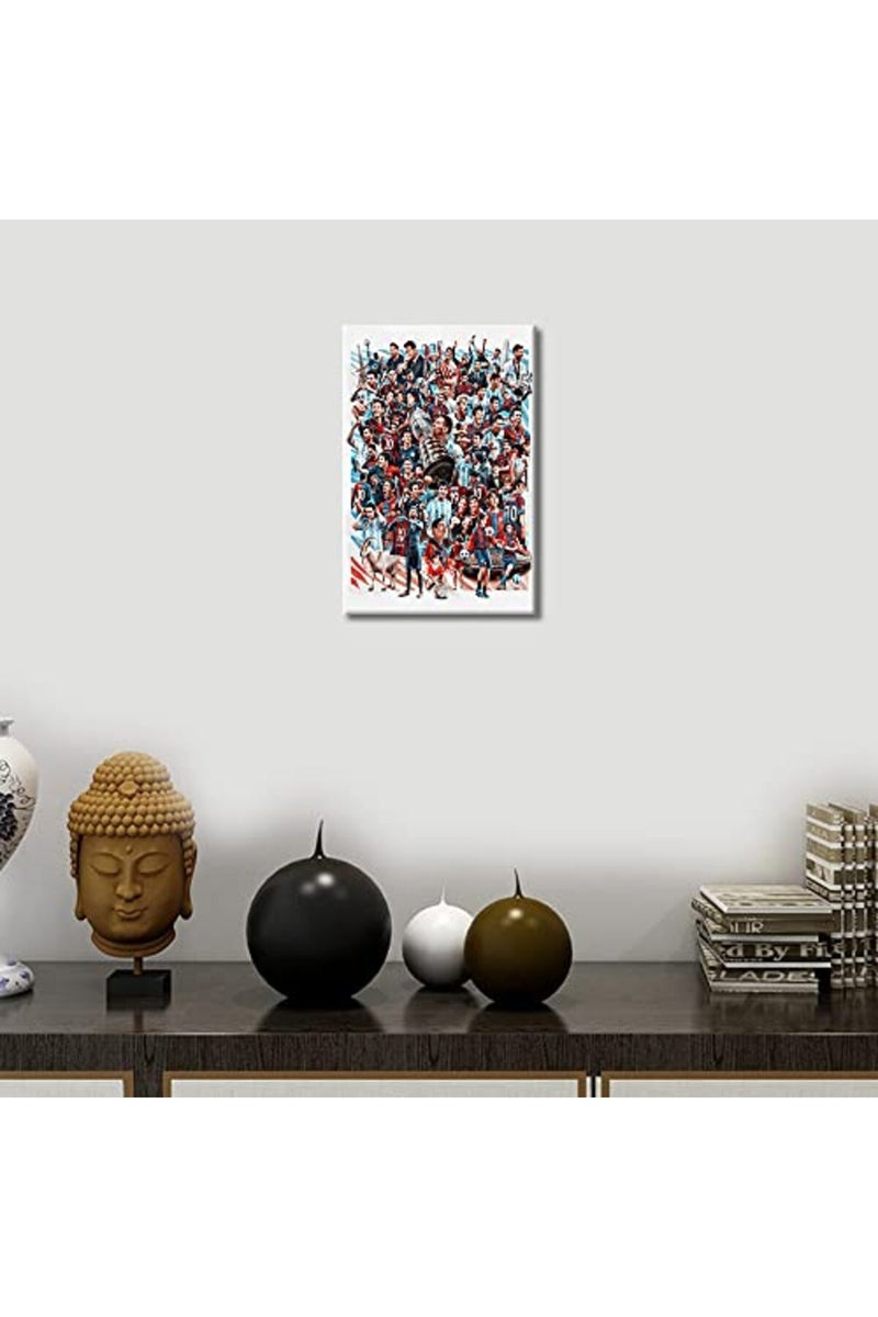 TISHIRON Soccer Superstar Messi PSG Poster Canvas Wall Art - Image 3