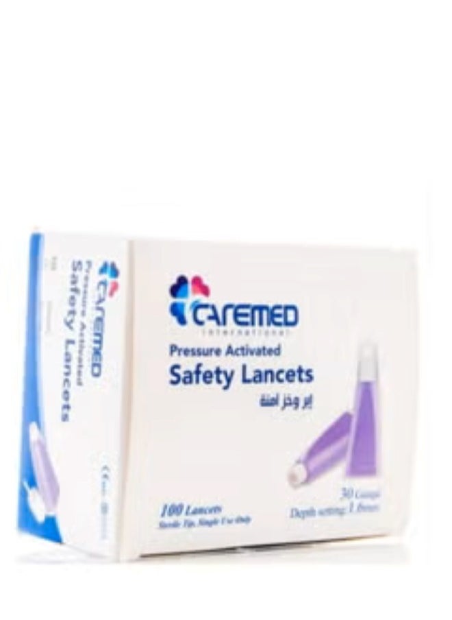 CAREMED - 100 Safety Lancets -30 G - 1.6 mm - Image 1