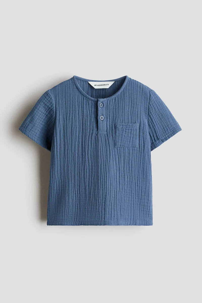 H&M Cotton muslin Henley top