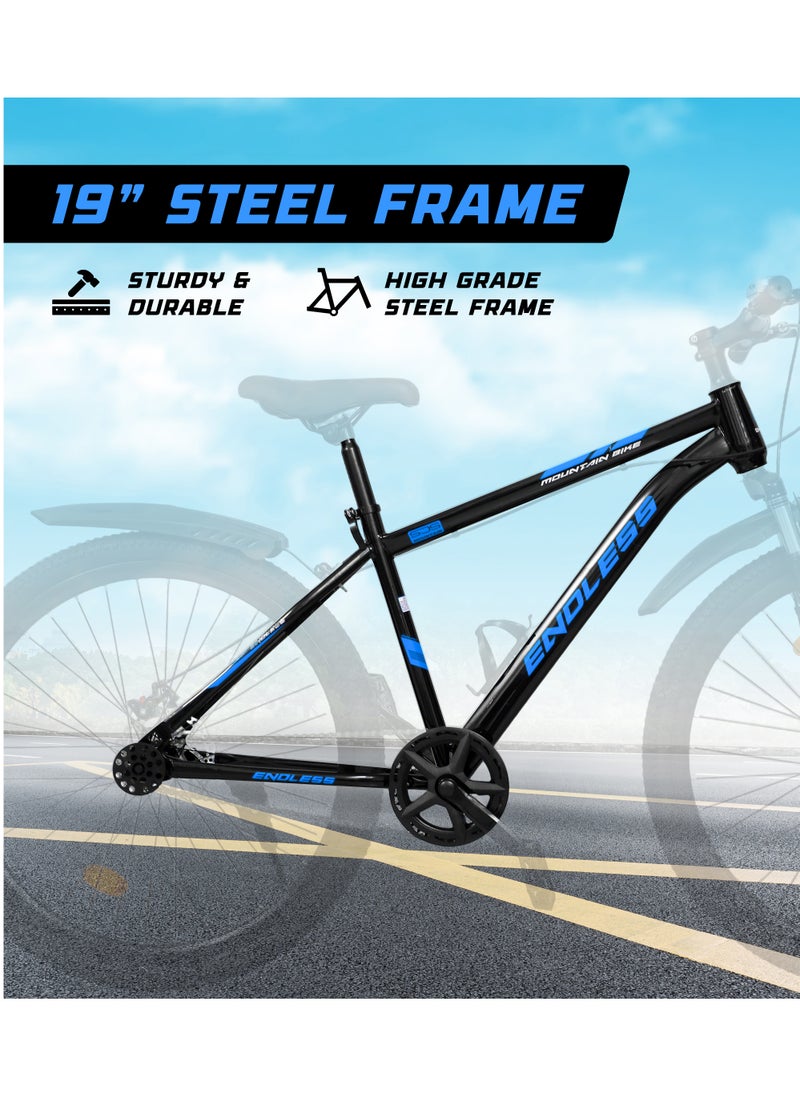 ENDLESS  Endless 27.5" Mountain Bike for Adults | High Carbon Steel 19" Frame, Disc Brakes, Suspension MTB with Front & Rear Mudguards, Adjustable Seat, 2.135" All-Terrain Tires – Perfect for Men & Women  - Image 4