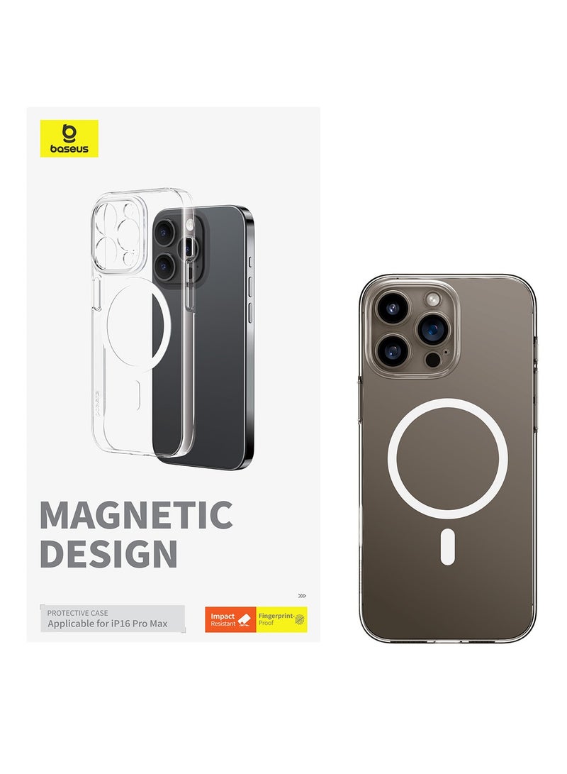 Baseus Crystal Series Magnetic Phone Case For iP 16 Pro Max / 6.9 Clear - Image 1
