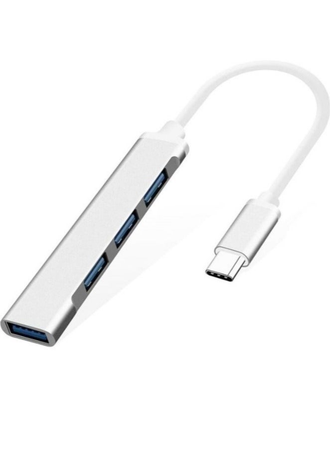 Type C Hub Mini Portable 4 in 1 Adapter USB 3.0 2.0 Hub Splitter Station for Laptop Computers MacBook Air iPad Pro XPS ultrabooks Notebooks Tablets And More - Image 1