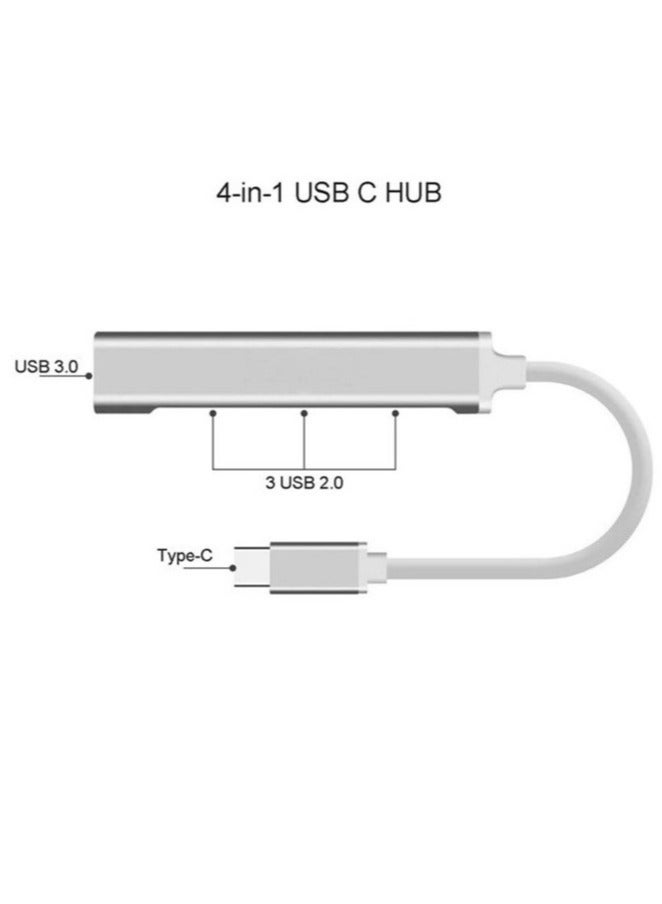 Type C Hub Mini Portable 4 in 1 Adapter USB 3.0 2.0 Hub Splitter Station for Laptop Computers MacBook Air iPad Pro XPS ultrabooks Notebooks Tablets And More - Image 2