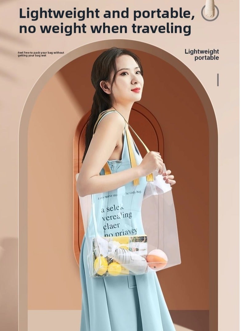 Folding Capsule Sunblock Umbrella, Beige，Gifted Umbrella Case - Image 3