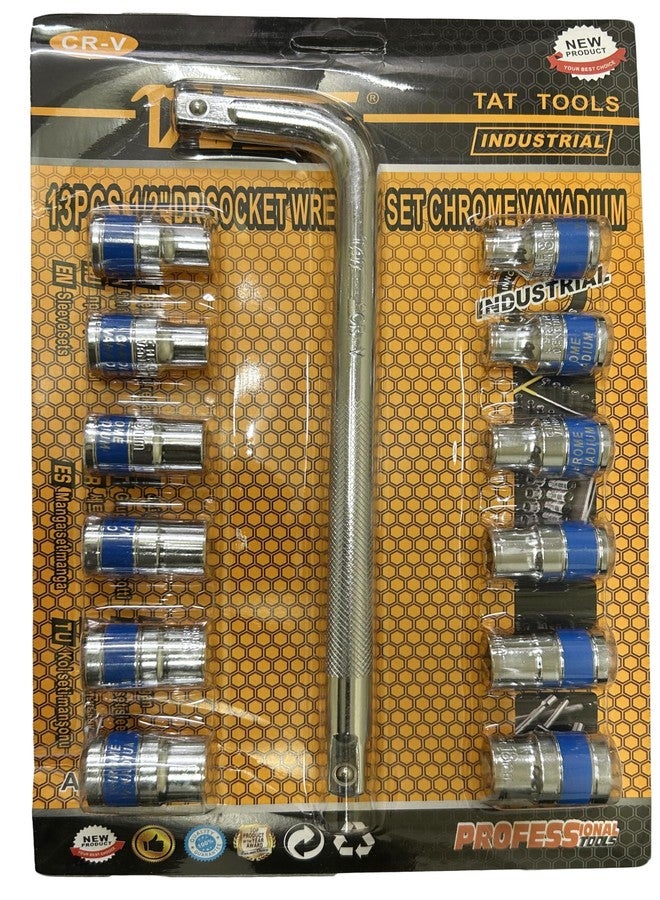 Inditrust 13PCS Vehicle Car Wrench Spanner 1/2 Socket Tool Set (WITH L HANDLE) - Image 4