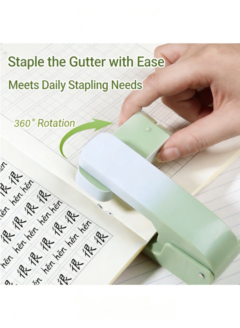 360°Rotatable Stapler 20 Sheets Capacity 60mm Paper Depth Desktop Stapler for Office School Gradient Color - Image 2