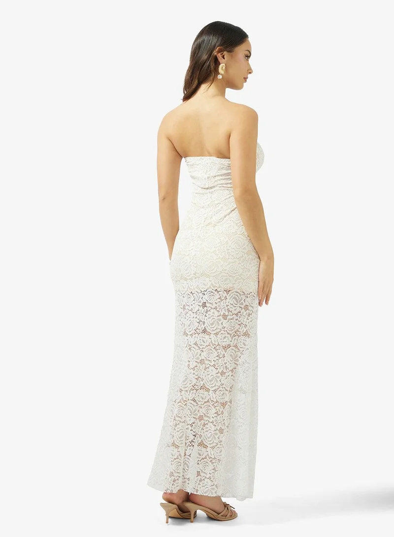 Ginger Bandeau Lace Bodycon Dress
