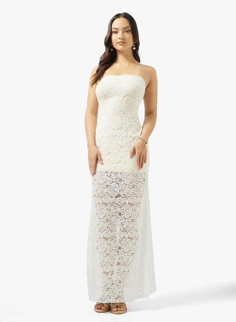 Ginger Bandeau Lace Bodycon Dress
