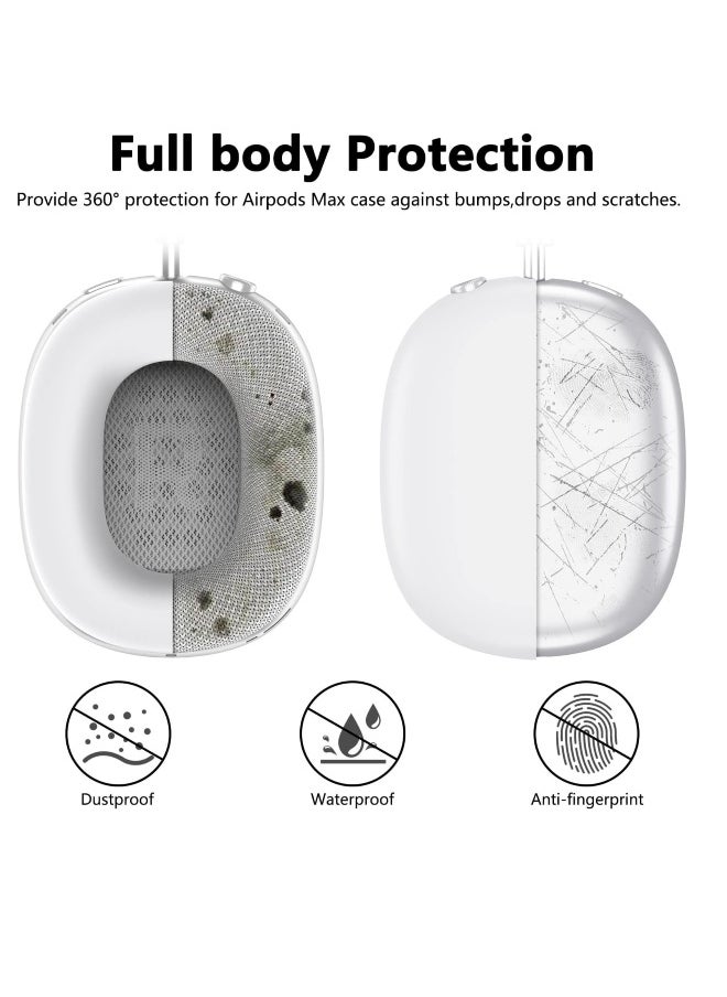 NIBEMINENT - Silicone Case Cover for AirPods Max Headphones,Anti-Scratch Ear Pad Case Cover/Ear Cups Cover/Headband Cover for AirPods Max,Accessories Soft Silicone Skin Protector for Apple AirPods Max(White) - Image 1