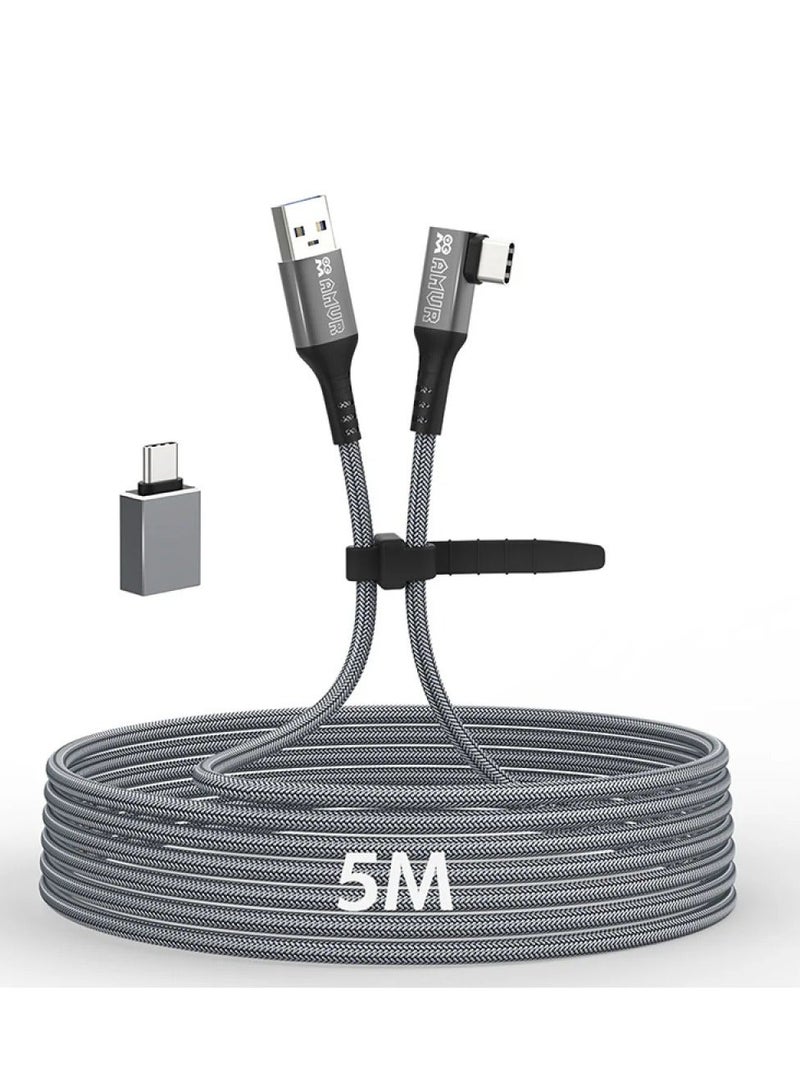 AMVR 5M Link Cable for PICO 4/Oculus Quest3/Quest2/Quest Pro/Neo3/PSVR2 Date Cable with Spare USB Type-C Adapter VR Accessories - Image 2