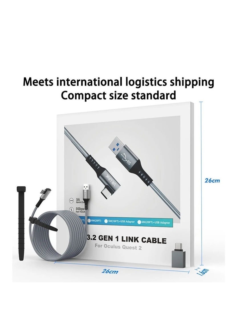 AMVR 5M Link Cable for PICO 4/Oculus Quest3/Quest2/Quest Pro/Neo3/PSVR2 Date Cable with Spare USB Type-C Adapter VR Accessories - Image 3