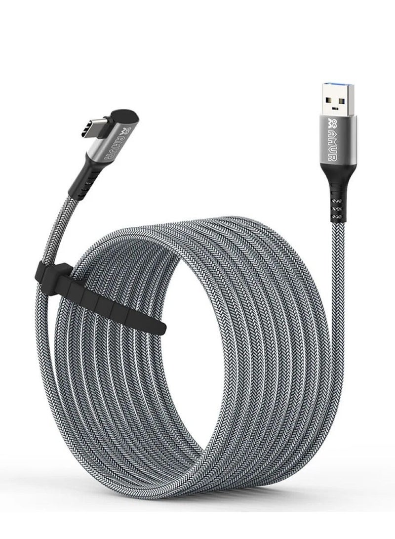 AMVR 5M Link Cable for PICO 4/Oculus Quest3/Quest2/Quest Pro/Neo3/PSVR2 Date Cable with Spare USB Type-C Adapter VR Accessories - Image 1
