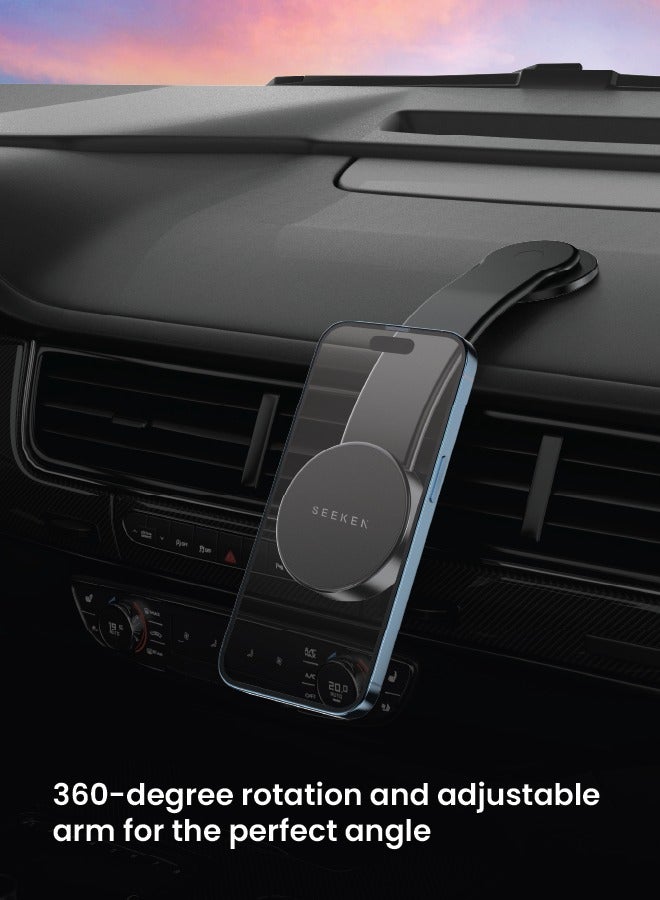 SEEKEN H2 Magsafe Car Holder | 360° Rotation | Powerful Magnetic Grip | Ultra Strong Suction | Premium Design | High-Quality. - Image 4