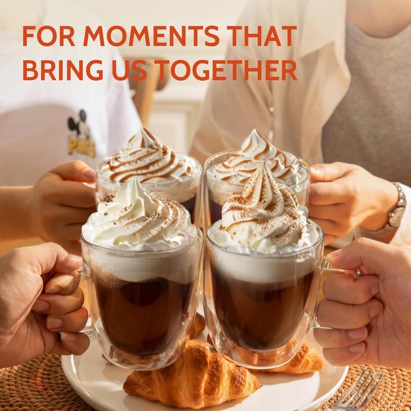 Sweese Double Wall Glass Coffee Mugs 125 oz Set of 4 - Image 4