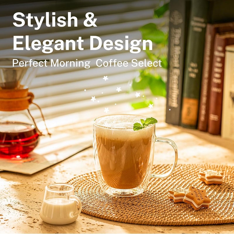 Sweese Double Wall Glass Coffee Mugs 125 oz Set of 4 - Image 5