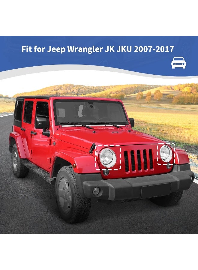 RT-TCZ RT-TCZ Headlight Cover Trim Headlight Bezels for Jeep Wrangler JK & Wrangler Unlimited JKU 2007-2018 Unlimited (Chrome)  - Image 5
