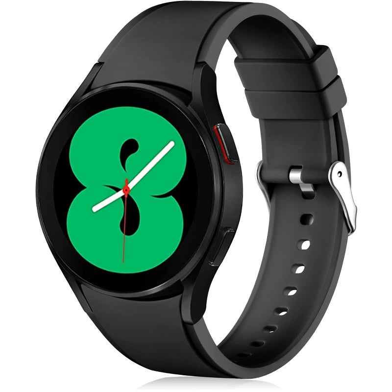 Lerobo No Gap Band Compatible with Samsung Galaxy Watch 7 6 5 Band 40mm 44mm/Galaxy Watch 4 Classic Bands 46mm 42mm/Watch 5 Pro 45mm,20mm Sport Strap Wristband for Men Women Black - Image 1