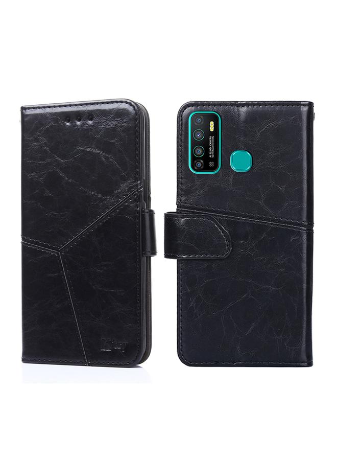 اس-توب جراب لهاتف Infinix Hot 9 / Note 7 Lite X655C جراب هاتف جلدي قابل للطي بخياطة هندسية أفقية - Image 1