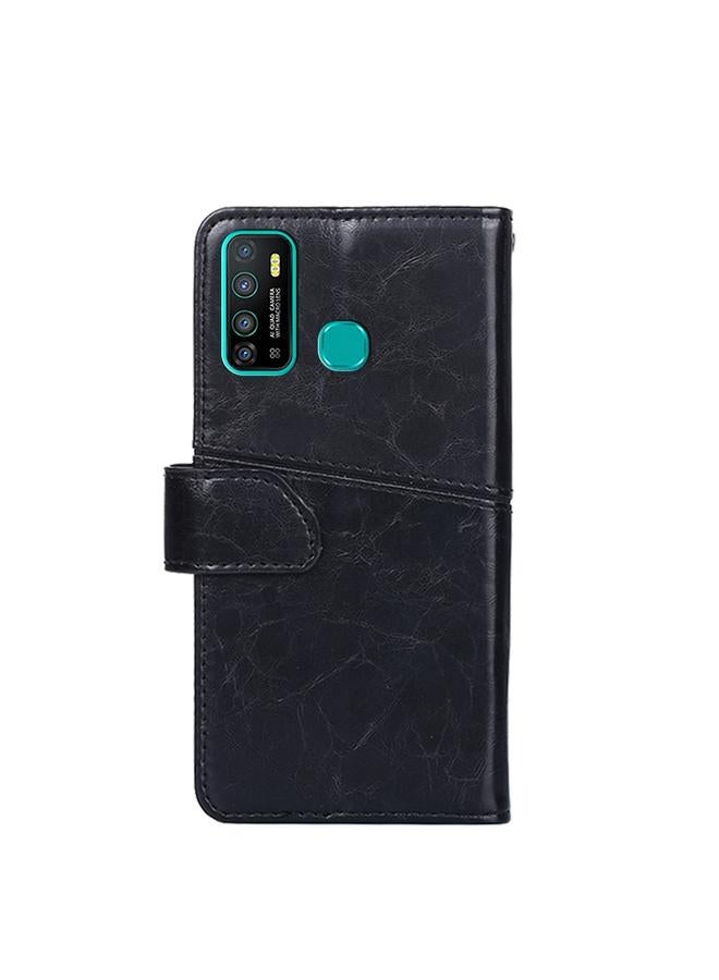 اس-توب جراب لهاتف Infinix Hot 9 / Note 7 Lite X655C جراب هاتف جلدي قابل للطي بخياطة هندسية أفقية - Image 3