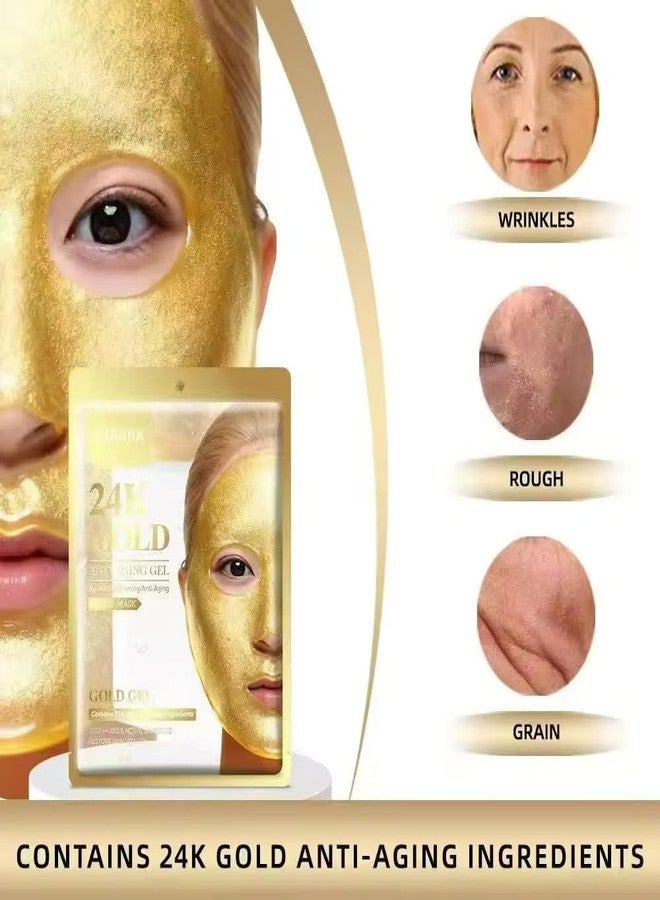 CRADIAX قناع الوجه الجل من كراديا إكس، عبوة واحدة (ذهبي) - قناع مرطب ومنعم للبشرة، يمنحها إشراقة ونضارة، ويحارب علامات التقدم في السن، ويصلح التجاعيد، ويمنح شعورًا بالانتعاش والهدوء، مناسب لجميع أنواع البشرة، للرجال والنساء - Image 1