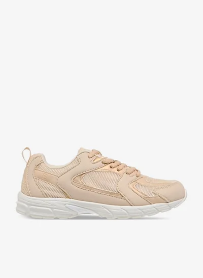 Flora Bella By Shoexpress Women's Panelled Sneakers with Lace-Up Closure