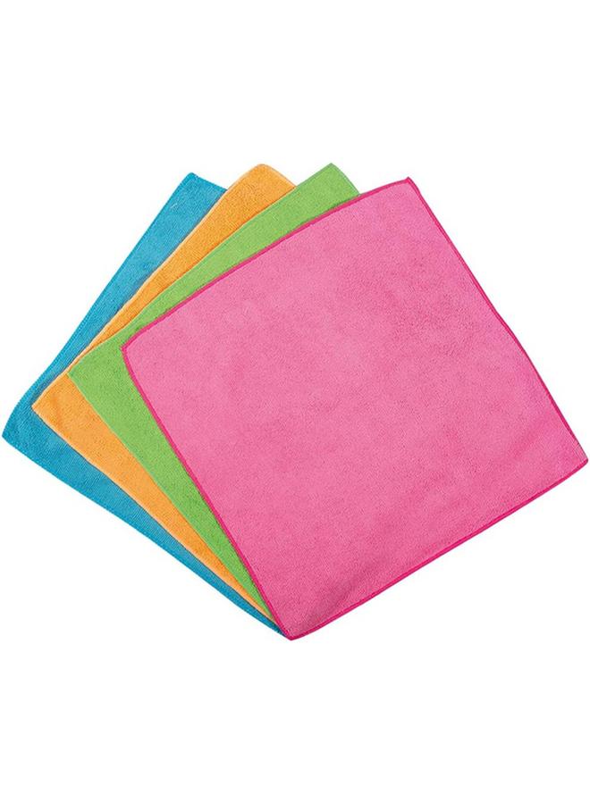 Vileda 4-Piece Super Absorbent Streak-Free All-Purpose Microfiber Cloth Multicolor 30 x 30cm - Image 4