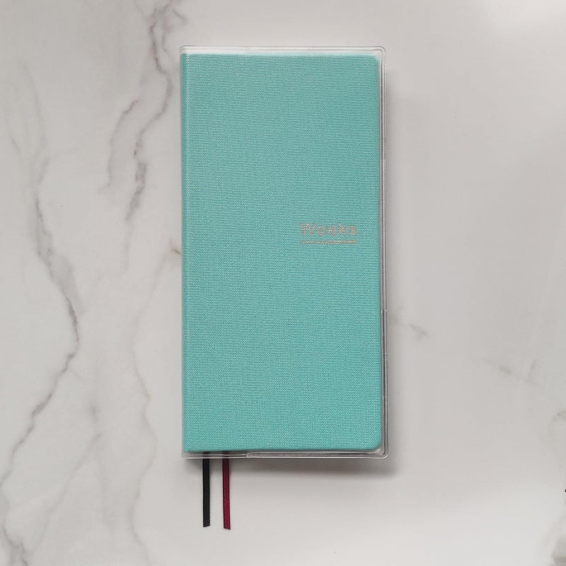 receip Undated Weekly Planner Notebook Pocket Organizer Appointment Book Journal Notebook A6 Week Plan Notepad (Light blue with cover) - Image 4
