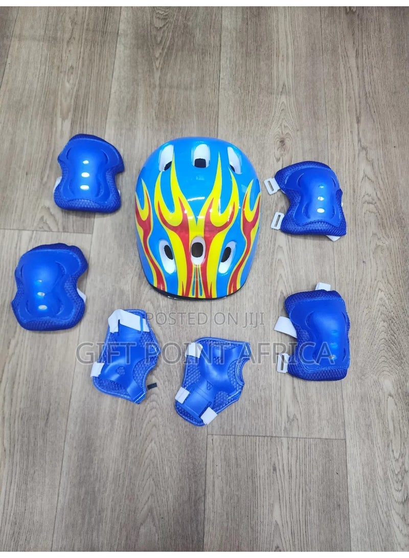 Toy Box Kids Protective Gear Set, Helmet Set with Knee Pads and Elbow Pads, 7 in 1 Helmet And Pad Set for Bicycle Scooter Roller Skate - Image 2