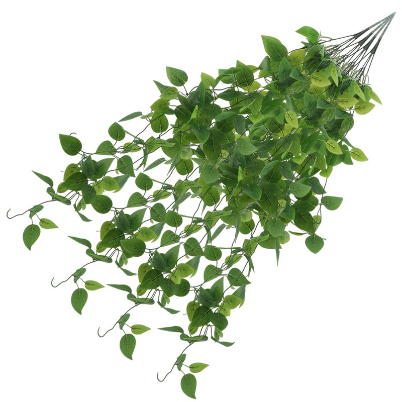 Artificial Hanging Plants: 4pcs Green Faux Indoor Plants - Low-Maintenance Lifelike Design for Home Bedroom Office Decor - Image 1