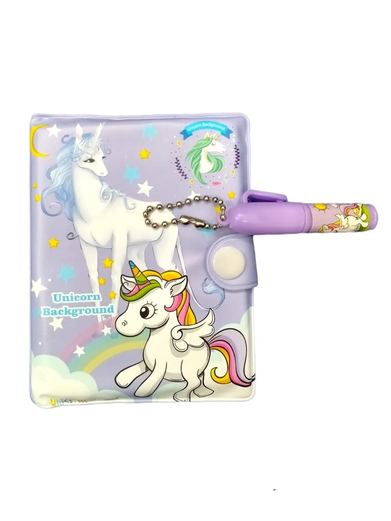 MINtile مفكرة يونيكورن مميزة للفتيات | غلاف صلب بنفسجي سحري بتصميم ثلاثي الأبعاد، قفل وقلم صغير | هدية قرطاسية لطيفة للأطفال، عيد ميلاد، مدرسة، دفتر سفر، جامعين ومحبي اليونيكورن - Image 4