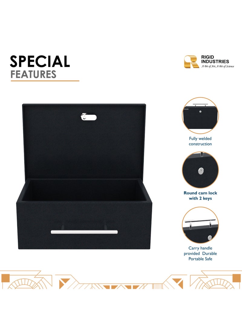 RIGID Fire Resistant Portable Steel Safe with Key Lock  - Image 4
