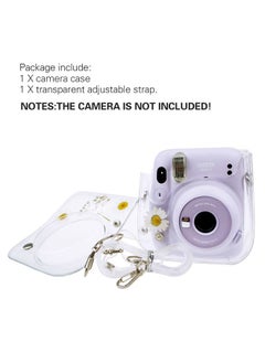 Geekria Clear Case Compatible with Fujifilm Instax Mini 12/11/9/8/8+/40, Clear PVC Camera Bag for Polaroid Camera Instax Mini 11 - White Flowers  - Image 5