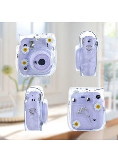 Geekria Clear Case Compatible with Fujifilm Instax Mini 12/11/9/8/8+/40, Clear PVC Camera Bag for Polaroid Camera Instax Mini 11 - White Flowers  - Image 4