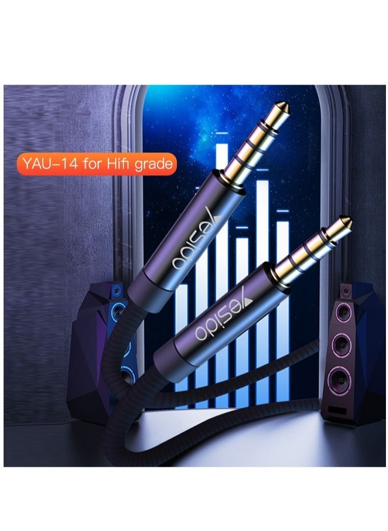 Yesido كابل صوتي مساعد Yesido مع سلك نايلون مضفر 3.5 مم إلى 3.5 مم للتابلت و MP3 واللابتوب والهواتف - Image 2