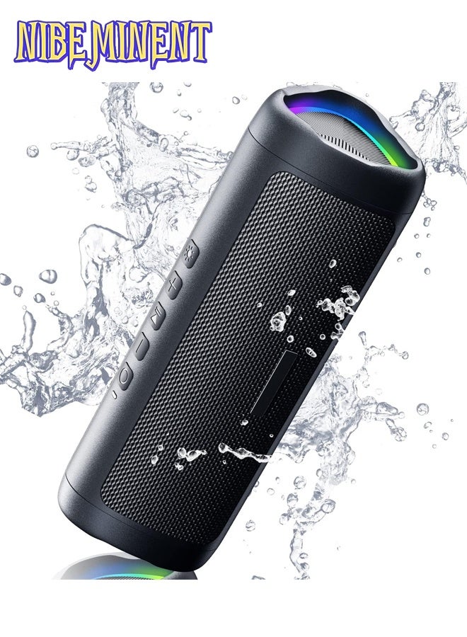 NIBEMINENT Bluetooth Speaker with HD Sound, Portable Wireless, IPX5 Waterproof, Up to 20H Playtime, TWS Pairing, BT5.3, for Home/Party/Outdoor/Beach, Electronic Gadgets, Birthday Gift Black  - Image 1