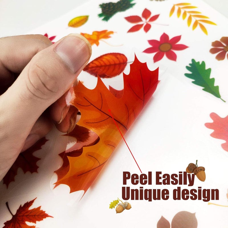 Funnlot Fall Decorations- 324 PCS Fall Window Clings Stickers Decorations for Glass Thanksgiving Autumn Decor for Home Office Classroom - Image 4