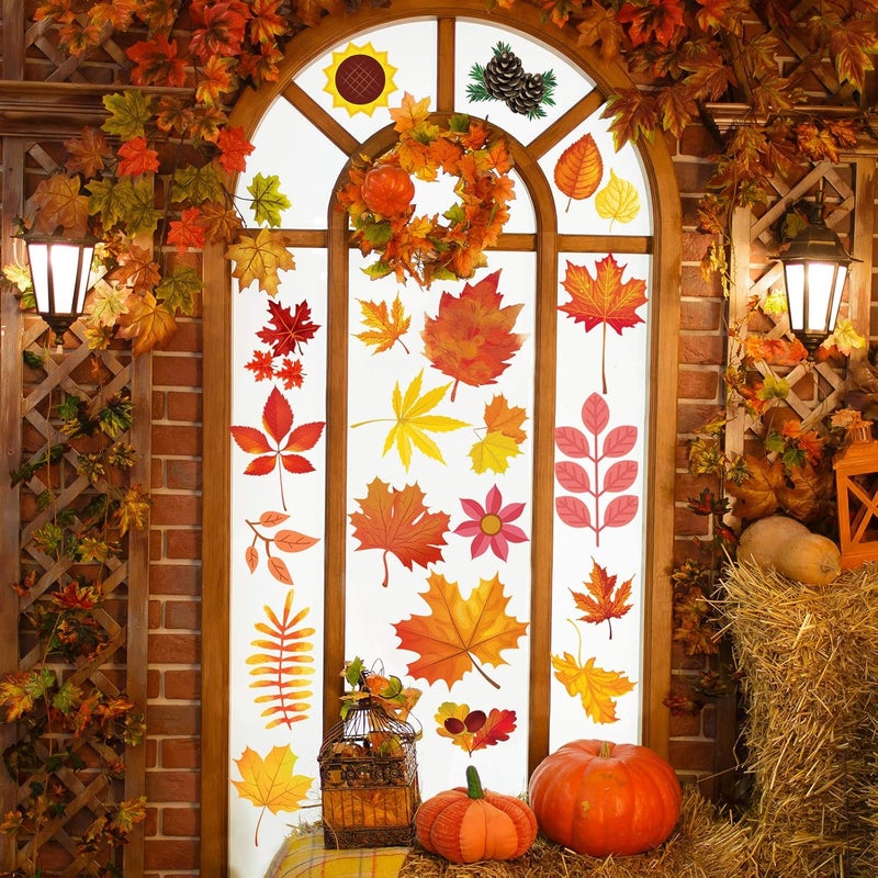 Funnlot Fall Decorations- 324 PCS Fall Window Clings Stickers Decorations for Glass Thanksgiving Autumn Decor for Home Office Classroom - Image 5