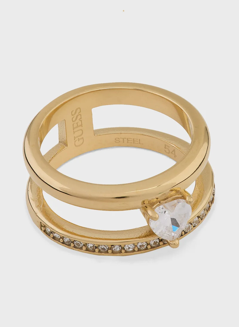 GUESS Crystal Detail  Detail Single Circle Ring