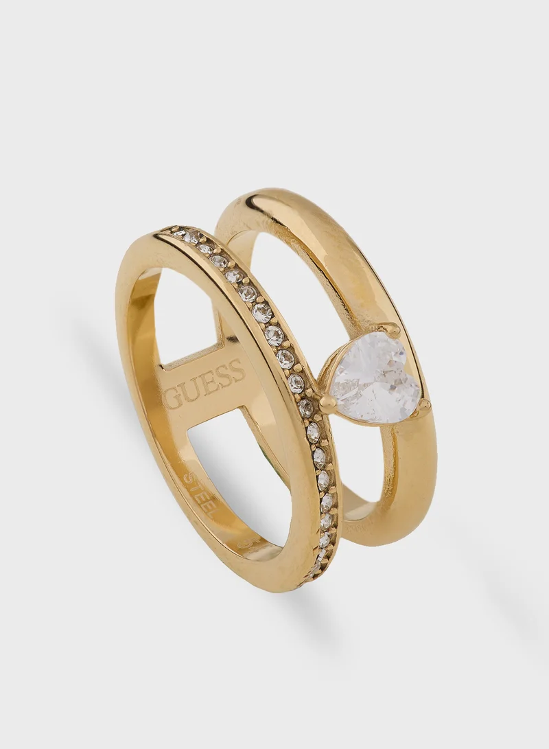 GUESS Crystal Detail  Detail Single Circle Ring