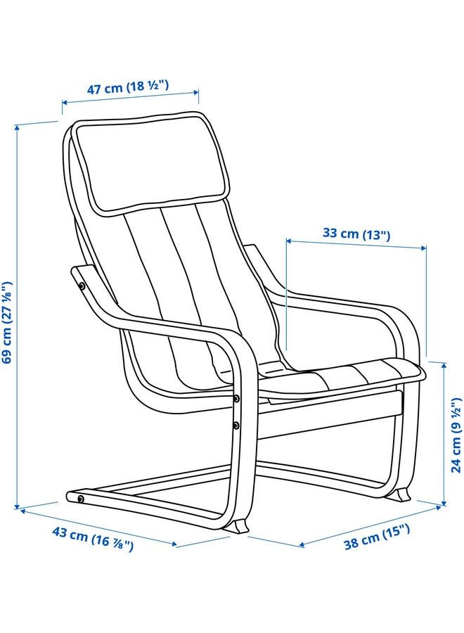 Zaboon Children'S Armchair, Birch Veneer/Skogbo Animal Pattern - Image 4