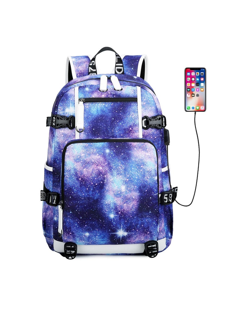 Aolida 1-Piece Men's Korean Version Backpack Minimalist Middle School Student Backpack Heat Transfer Printed Casual Men's Backpack - Image 1