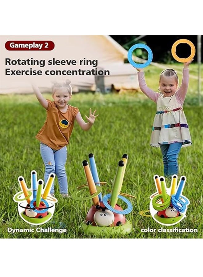 TodyJeyHo Five in One Music Sports Machine, Ring Throwing Game Toy and Rocket Launcher Children's Outdoor Remote Control Toy, Indoor and Outdoor Birthday Gifts Children's 4-13 Year Old Toys - Image 5