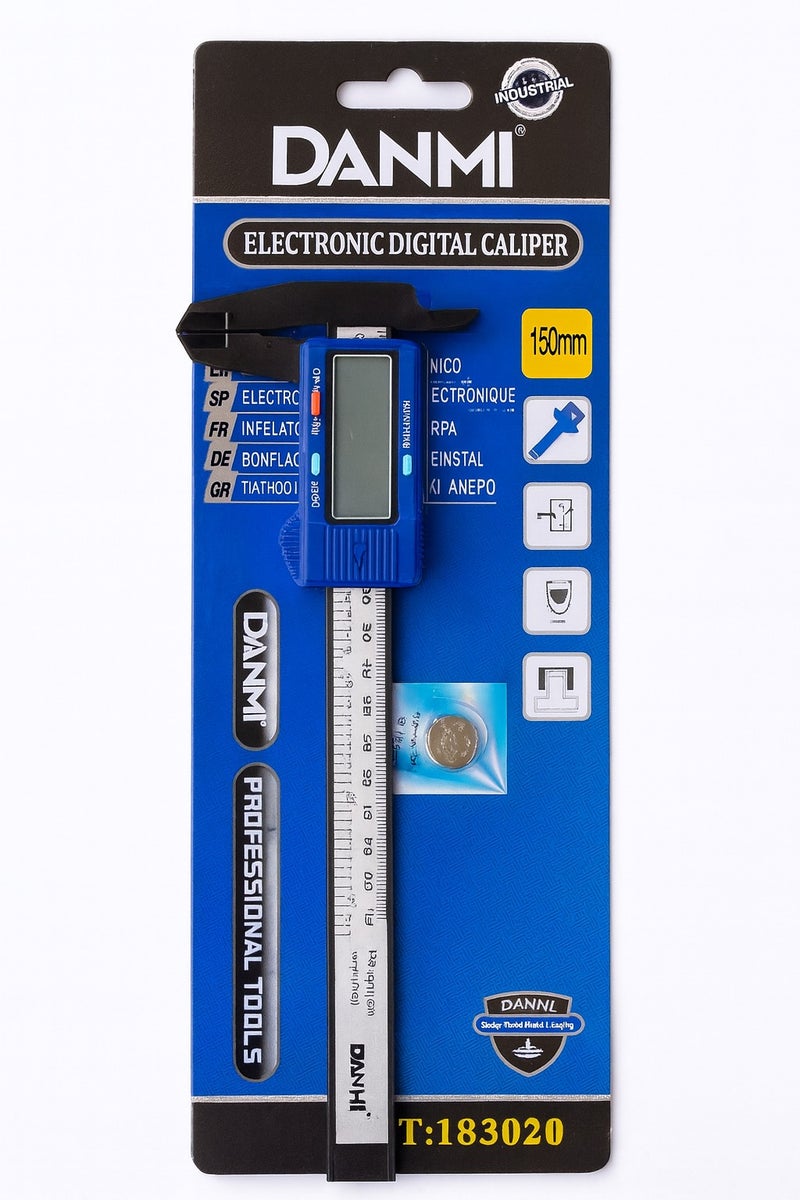 DANMI Electronic Digital Caliper – Model T:183115 – 150 mm Measuring Capacity – LCD Display with mm/inch Conversion – External/Internal/Depth/Step – Industrial Use - Image 3