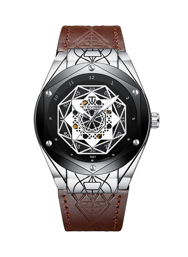 NIBEMINENT men Leather Analog Watch J3045WBW