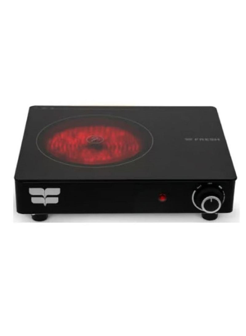 Fresh Electric Hob, Single Plate, 1500 Watt - Black