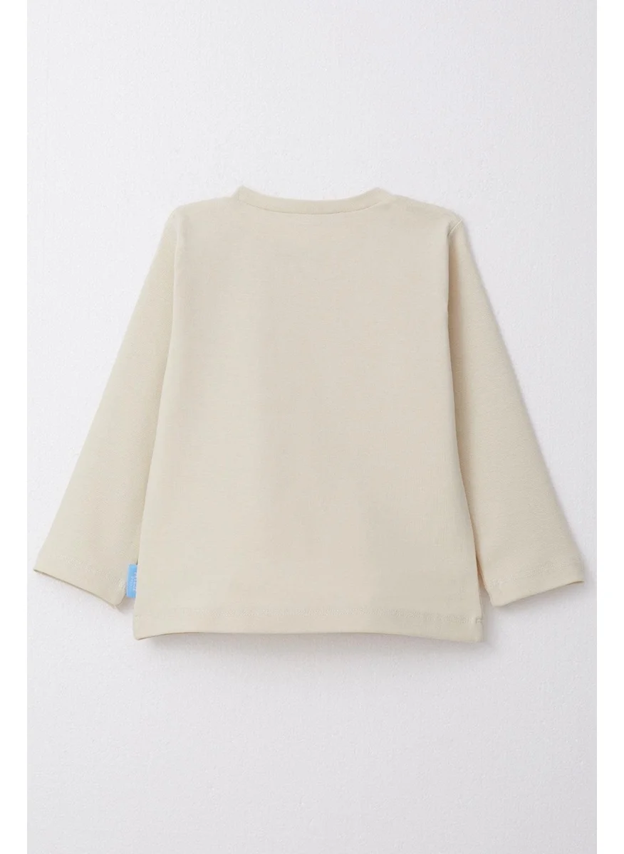 بريز Boy Long Sleeve T-Shirt Basic 1-4 Years, Cream